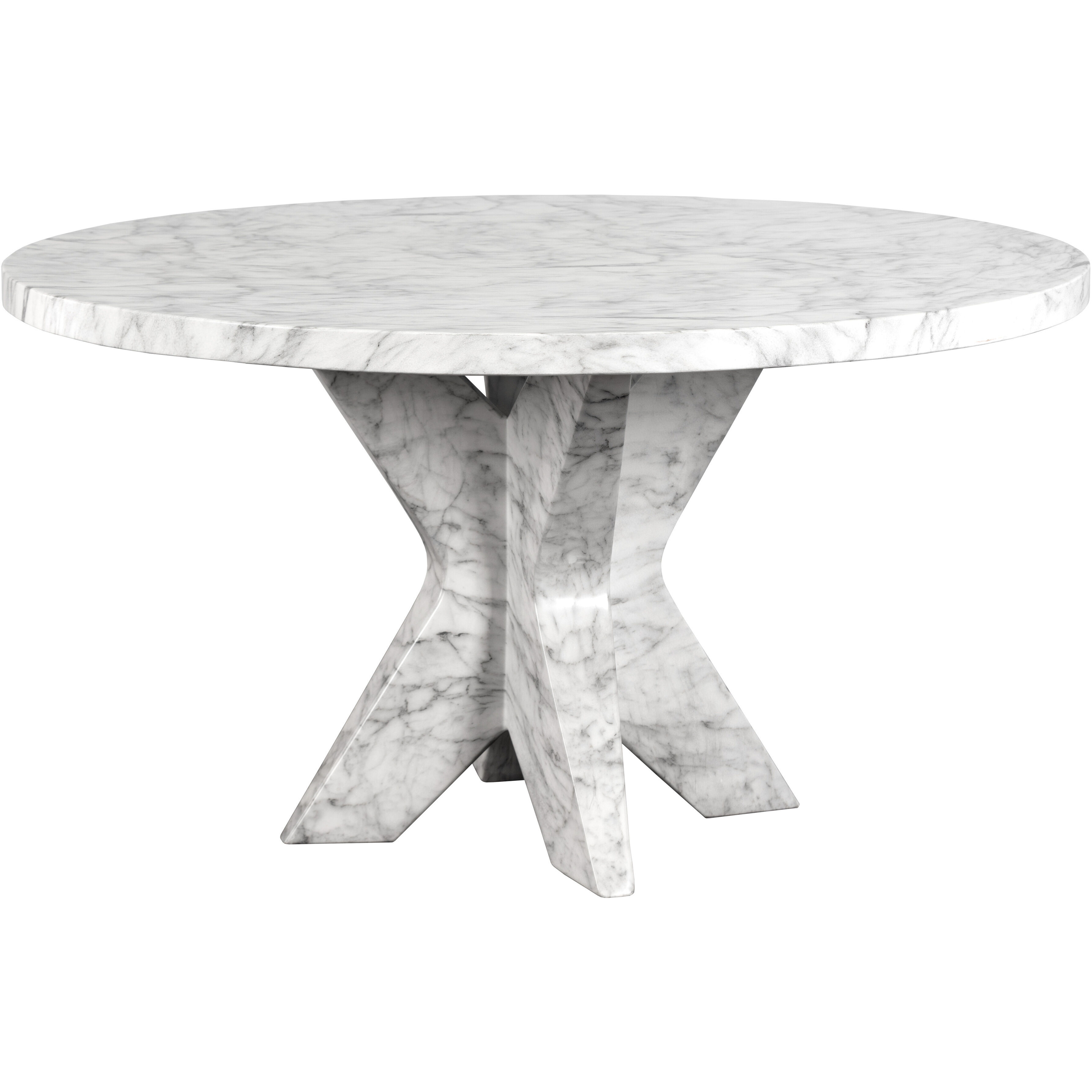 Cypher Marble Look / White Outdoor Dining Table Base